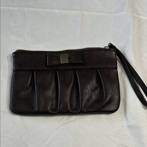 Dark Brown Wristlet with Bow Accent